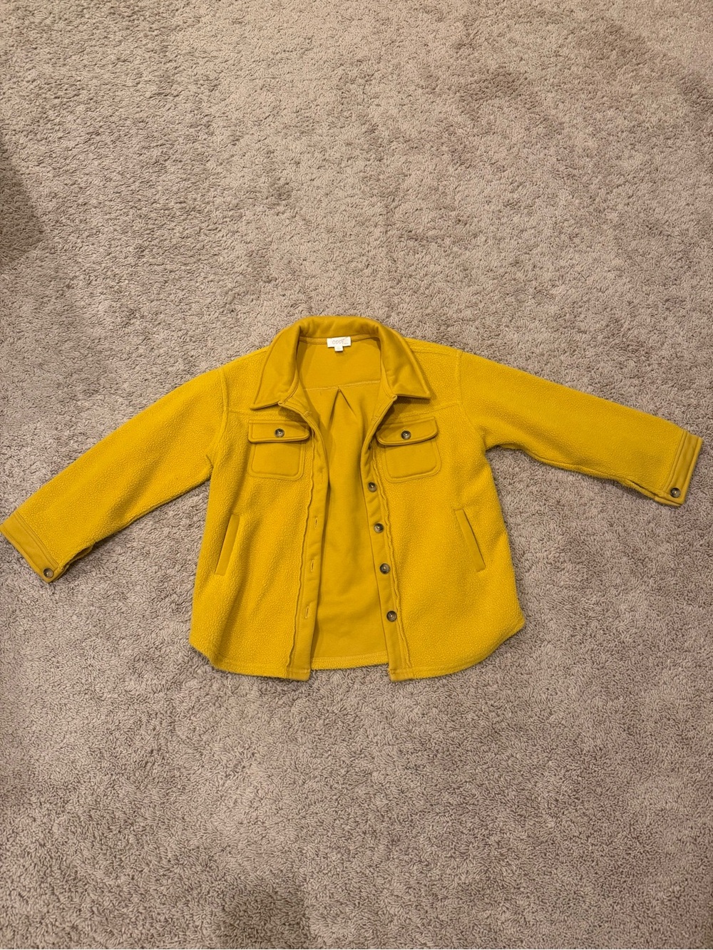 Kids Mustard Yellow Fleece Jacket